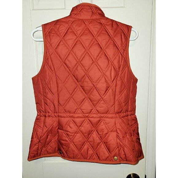 Red Quilted Vest Eddie Bauer Snap Front Lightweight Women's Size Small - Picture 4 of 6